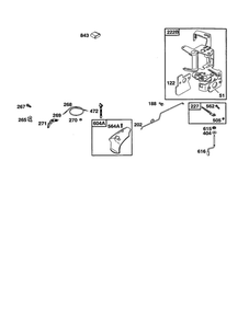 Cover And Bracket Control Diagram and Parts List for 120600-120699 0100-0110-0111 Briggs and Stratton Engine